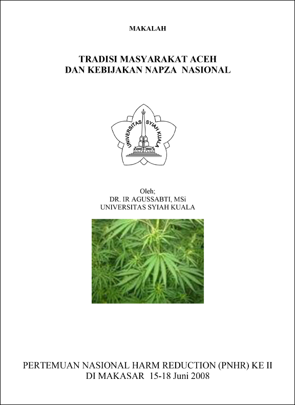 Book Cover: Tradisi Masyarakat Aceh dan Kebijakan NAPZA Nasional